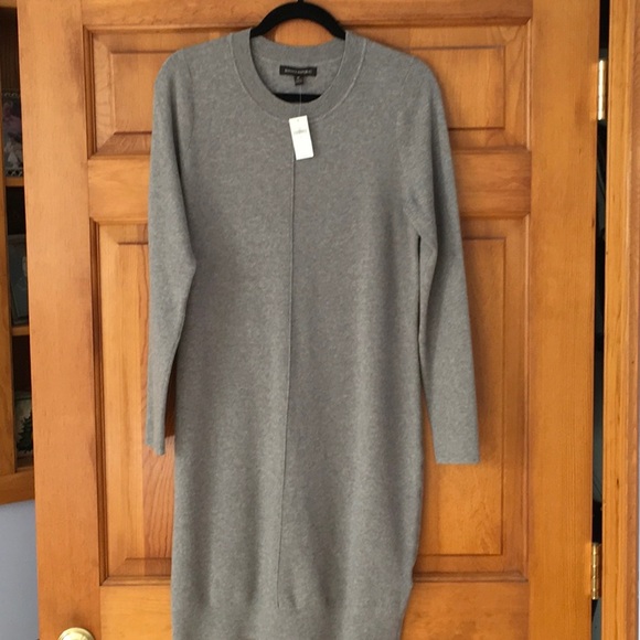 Banana Republic Center Seam Gray Knit Sweater Dress Long Sleeve Medium New $139 - Picture 2 of 10